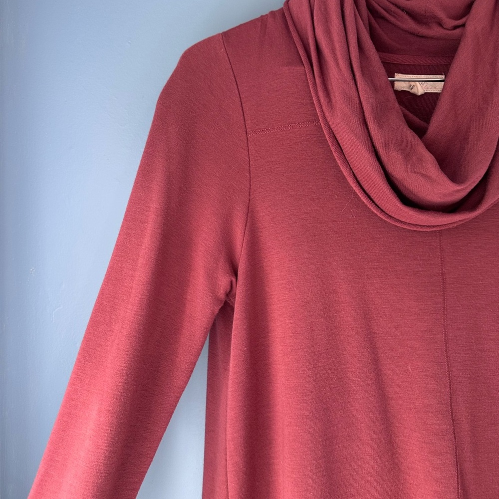 Cupio Red Cowl Neck Sweater Soft Knit Long Sleeve - Picture 2 of 5